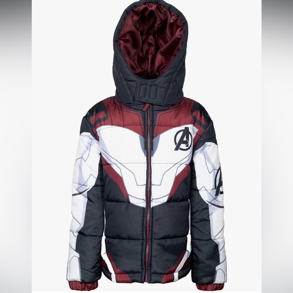 🖤Marvel Zip Up Puffer Jacket Toddler to Big Kid Sizes 5-6❤️